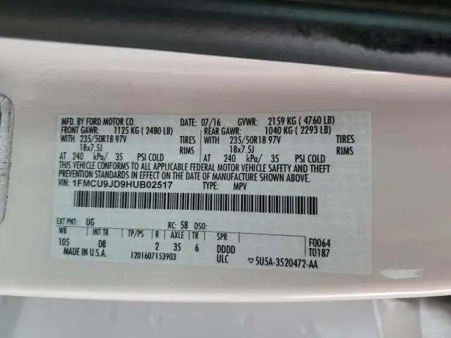 2017 FORD ESCAPE TITANIUM  