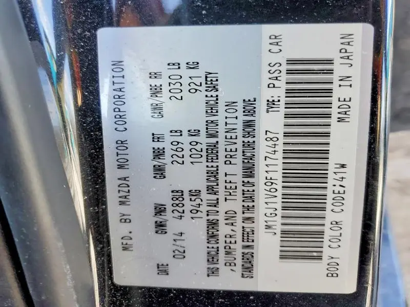 2015 MAZDA 6 TOURING  