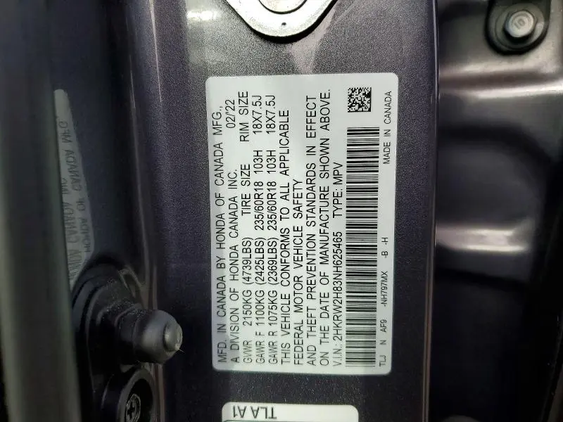2022 HONDA CR-V EXL  