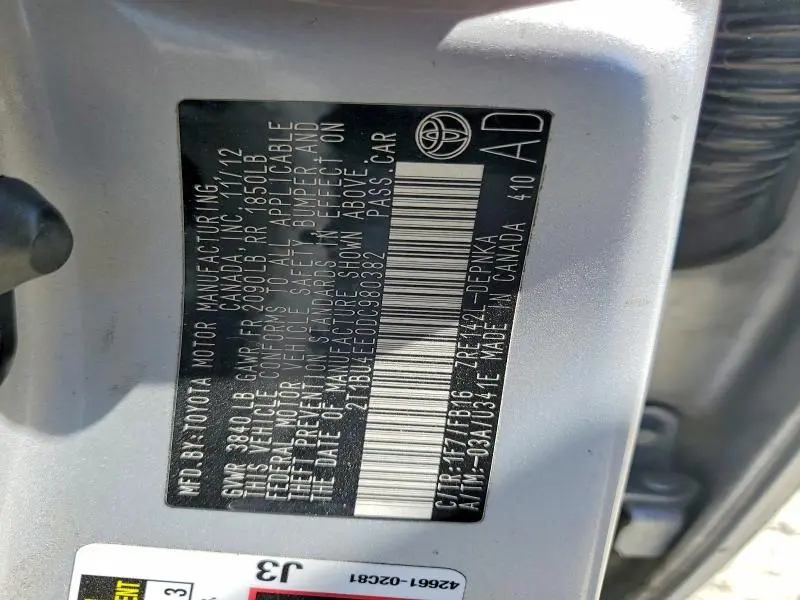 2013 TOYOTA COROLLA LE  