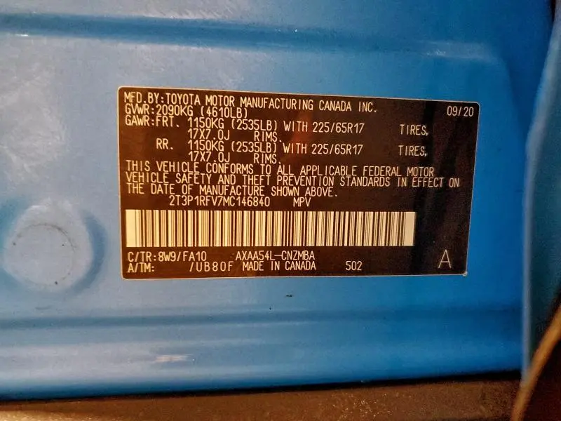 2021 TOYOTA RAV4 XLE  