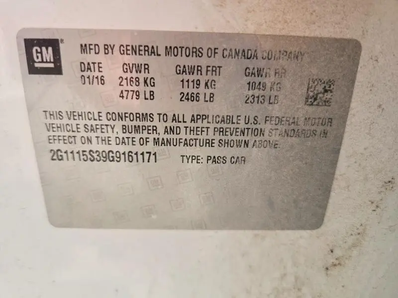 2016 CHEVROLET IMPALA LT  