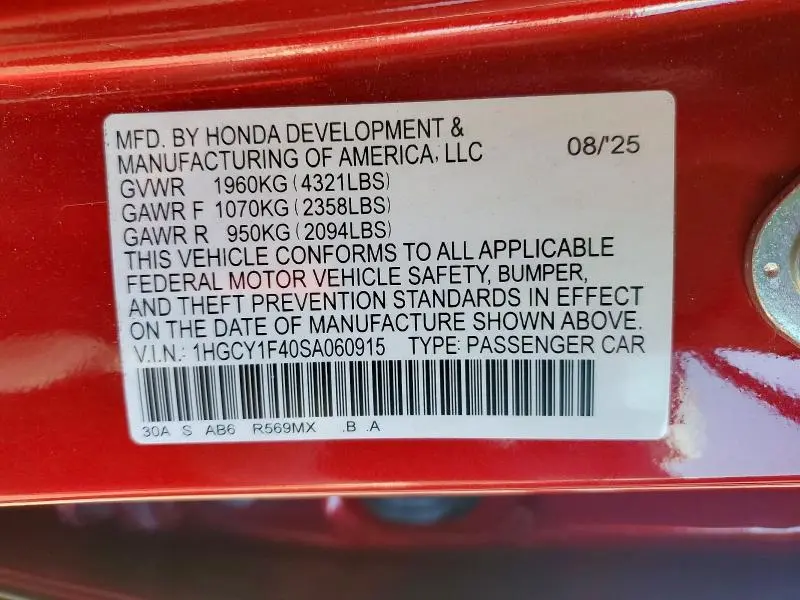 2025 HONDA ACCORD SE  