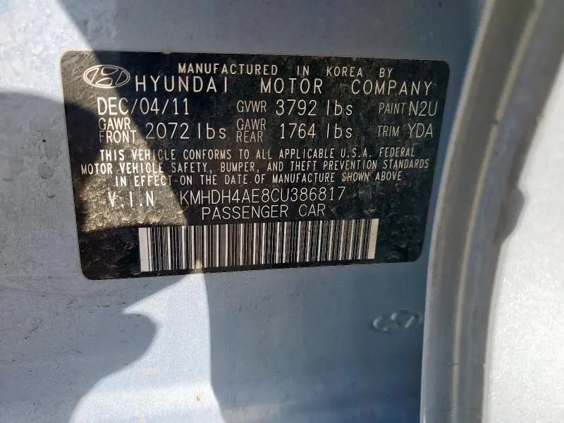 2012 HYUNDAI ELANTRA GLS  