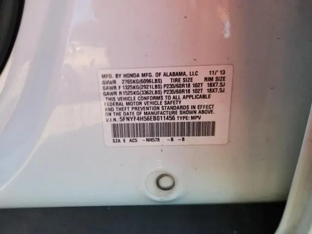 2014 HONDA PILOT EXL  