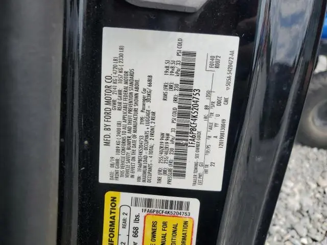 2019 FORD MUSTANG GT  