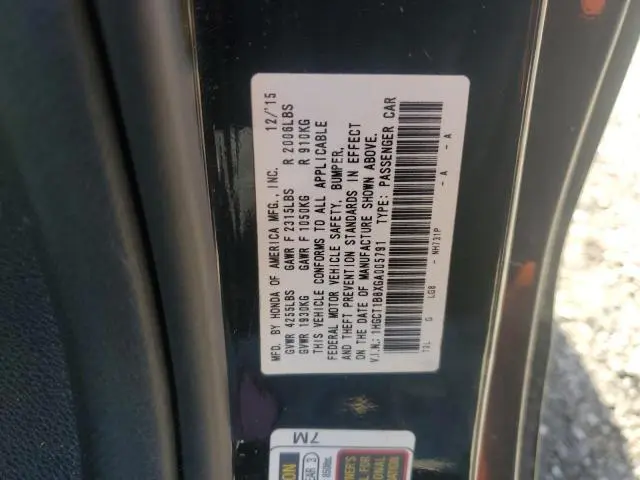 2016 HONDA ACCORD EXL  