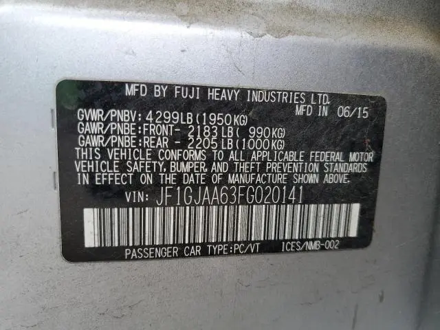 2015 SUBARU IMPREZA 