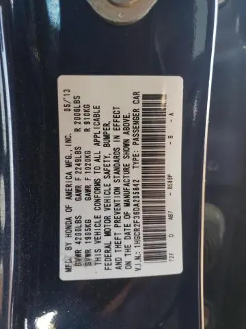 2013 HONDA ACCORD LX  