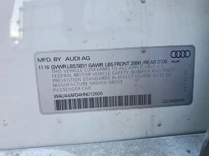 2017 AUDI A8 L QUATTRO  