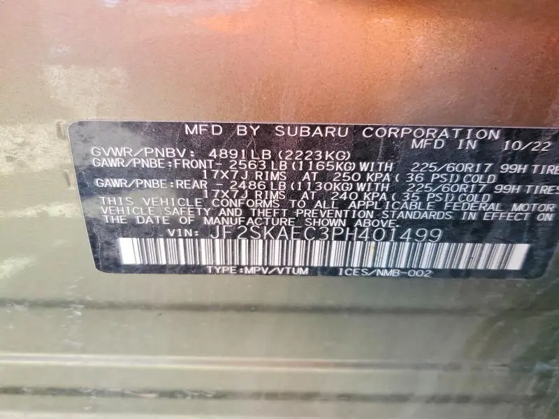 2023 SUBARU FORESTER PREMIUM  