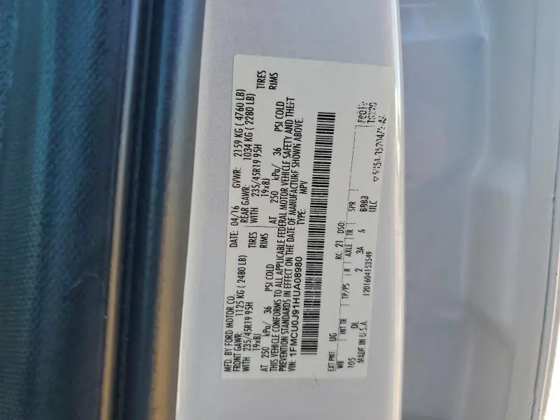 2017 FORD ESCAPE TITANIUM  