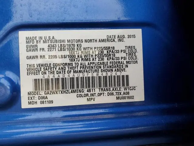 2015 MITSUBISHI OUTLANDER SPORT SE