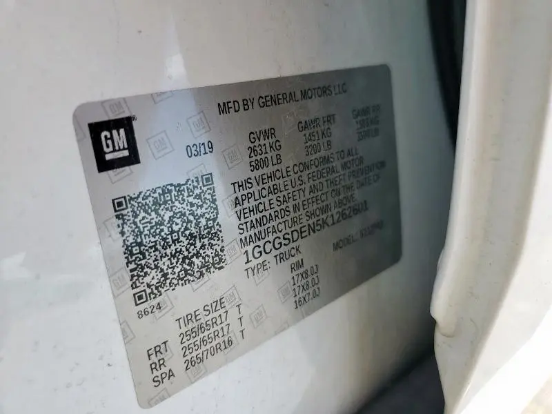 2019 CHEVROLET COLORADO Z71  