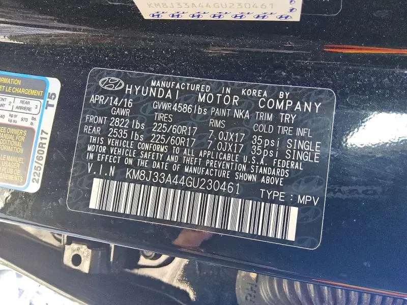 2016 HYUNDAI TUCSON SE  