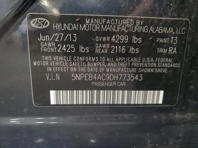 2013 HYUNDAI SONATA GLS  