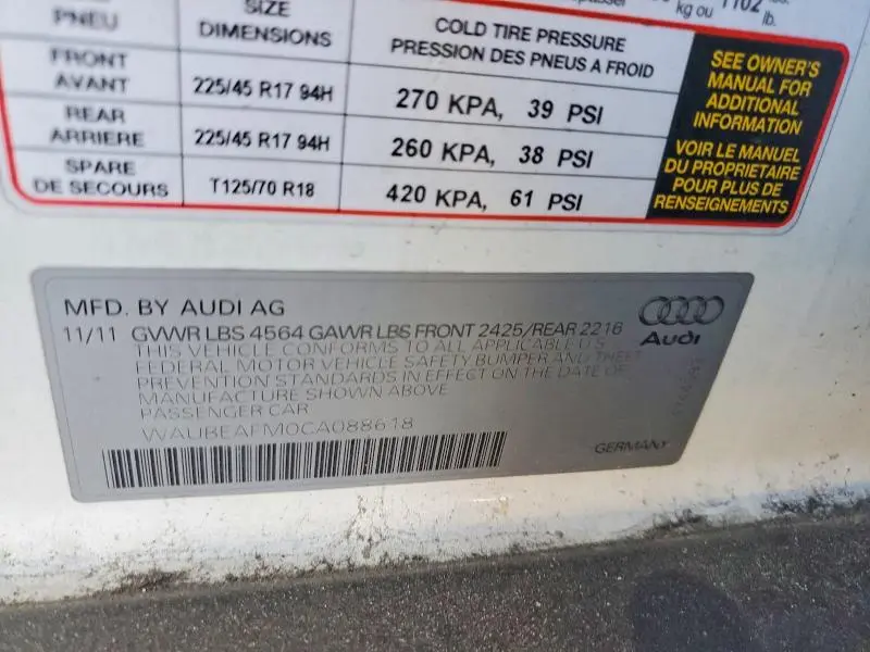 2012 AUDI A3 PREMIUM  