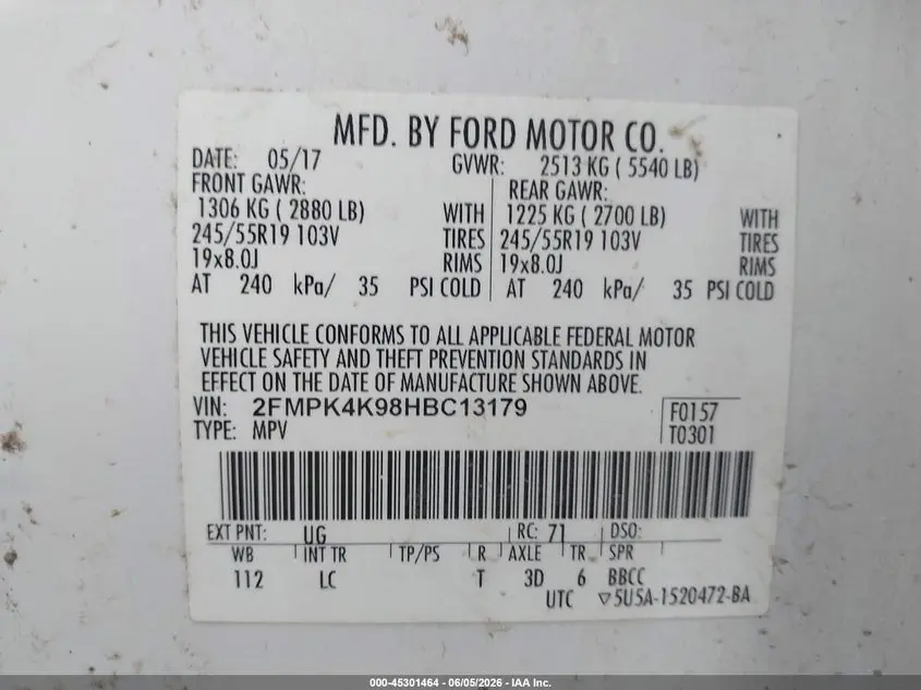 2017 FORD EDGE TITANIUM