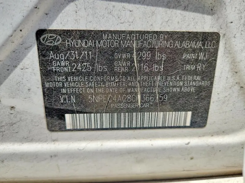 2012 HYUNDAI SONATA SE  