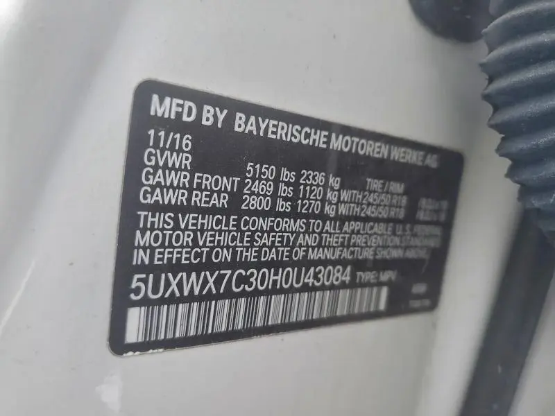 2017 BMW X3 XDRIVE35I  