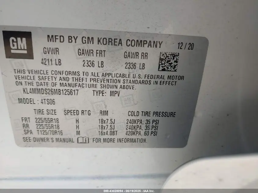 2021 BUICK ENCORE GX FWD SELECT