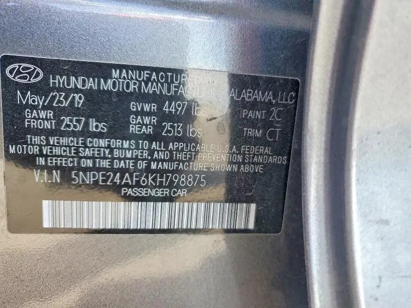 2019 HYUNDAI SONATA SE  