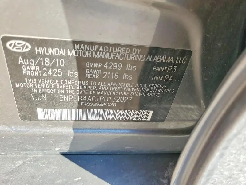 2011 HYUNDAI SONATA GLS  