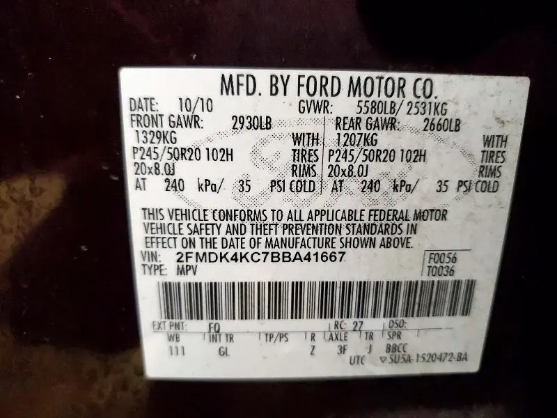 2011 FORD EDGE LIMITED  