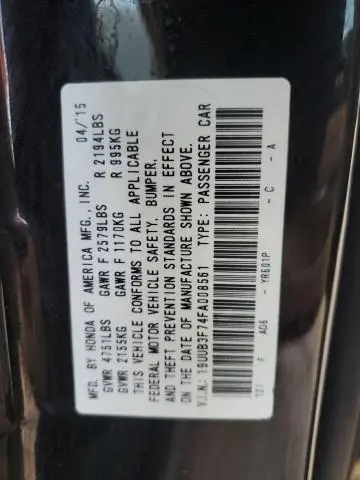 2015 ACURA TLX ADVANCE  