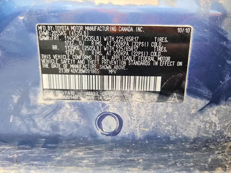 2011 TOYOTA RAV4 BASE  