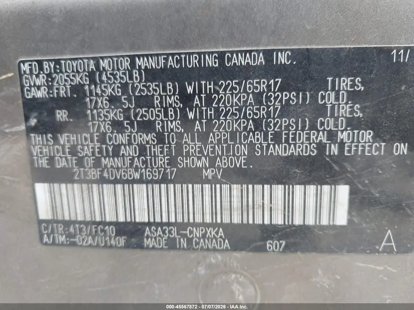 2011 TOYOTA RAV4  