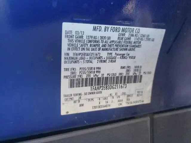 2013 FORD TAURUS SEL  