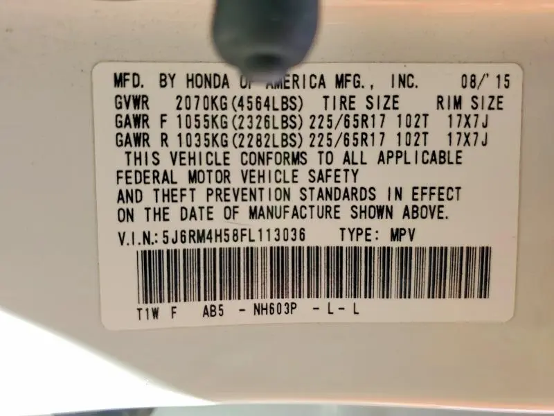 2015 HONDA CR-V EX  