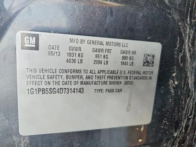 2013 CHEVROLET CRUZE LS  