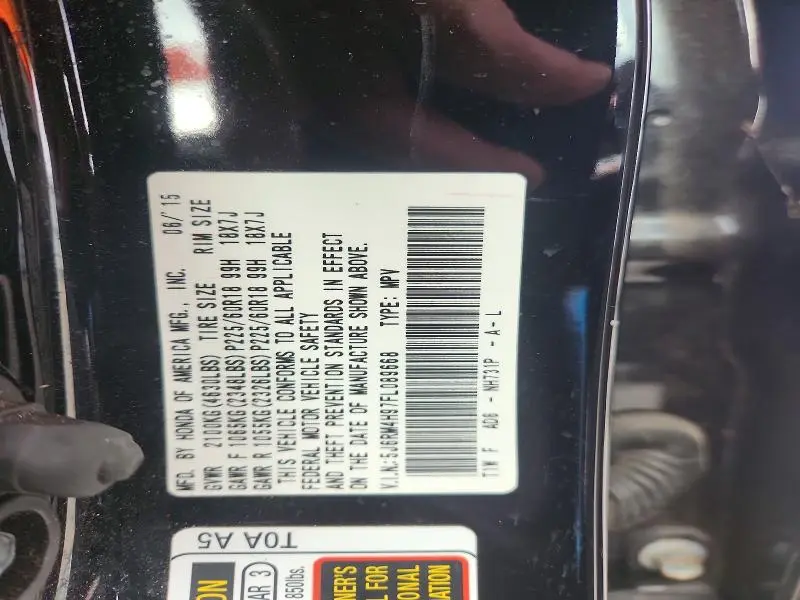 2015 HONDA CR-V TOURING  