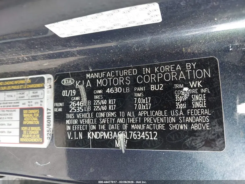 2020 KIA SPORTAGE LX