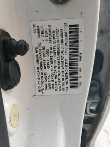2013 HONDA CIVIC EX  