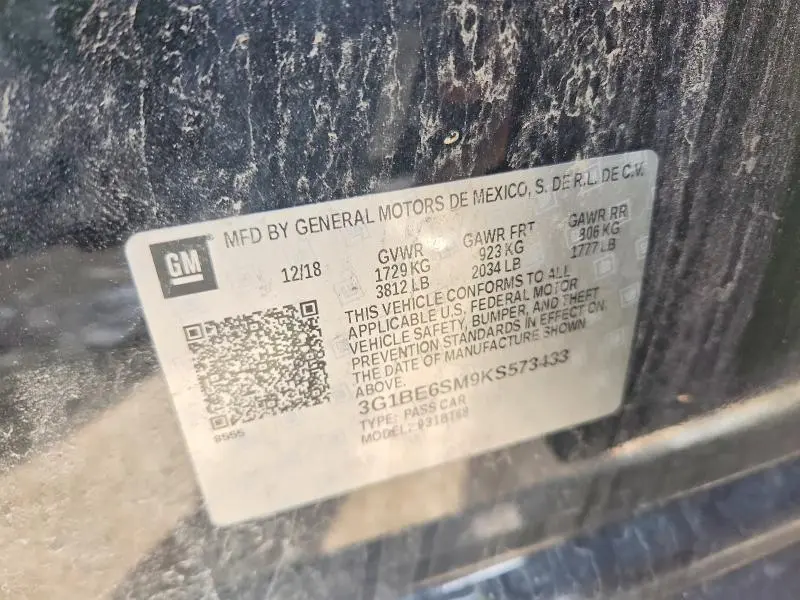 2019 CHEVROLET CRUZE LT  