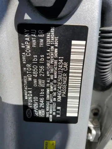 2011 HYUNDAI GENESIS 3.8L  