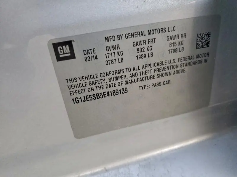 2014 CHEVROLET SONIC LTZ  