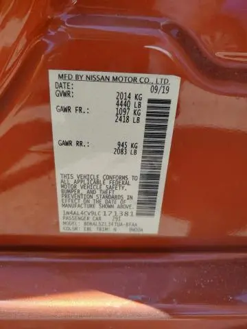 2020 NISSAN ALTIMA SR  