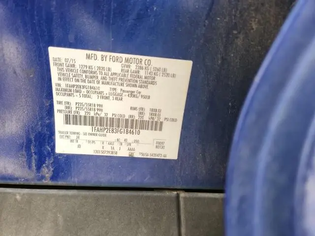 2015 FORD TAURUS SEL  