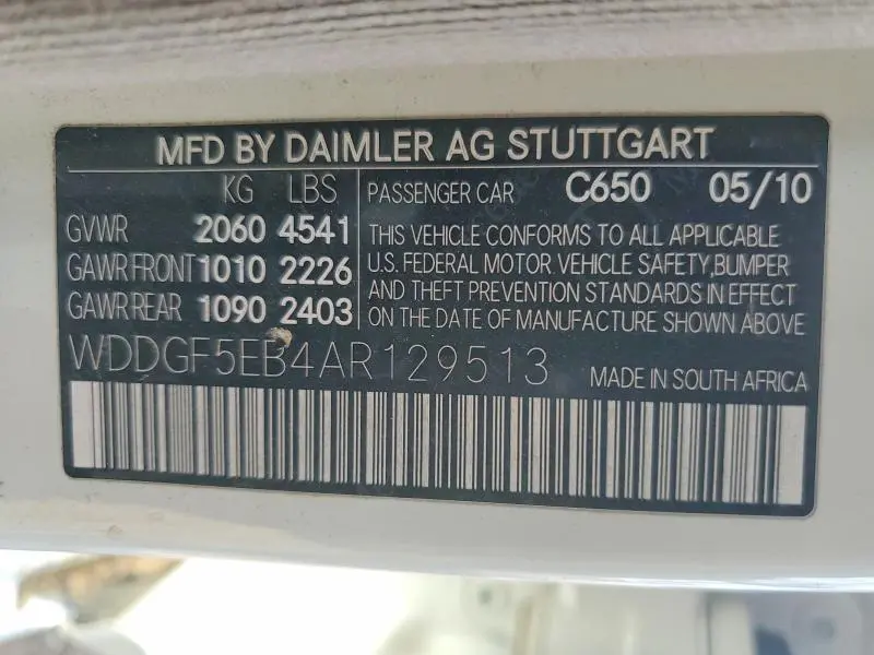 2010 MERCEDES-BENZ C 300  