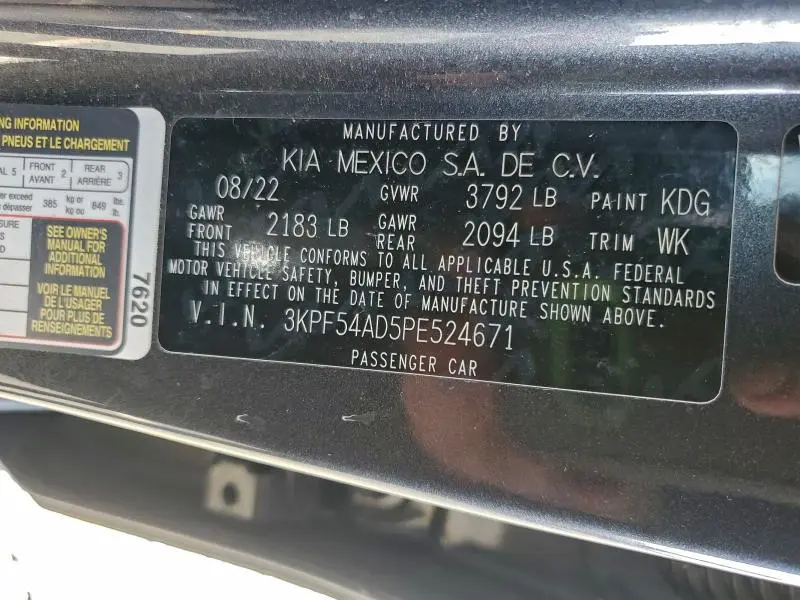 2023 KIA FORTE GT LINE  