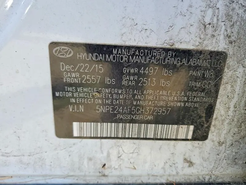 2016 HYUNDAI SONATA SE  