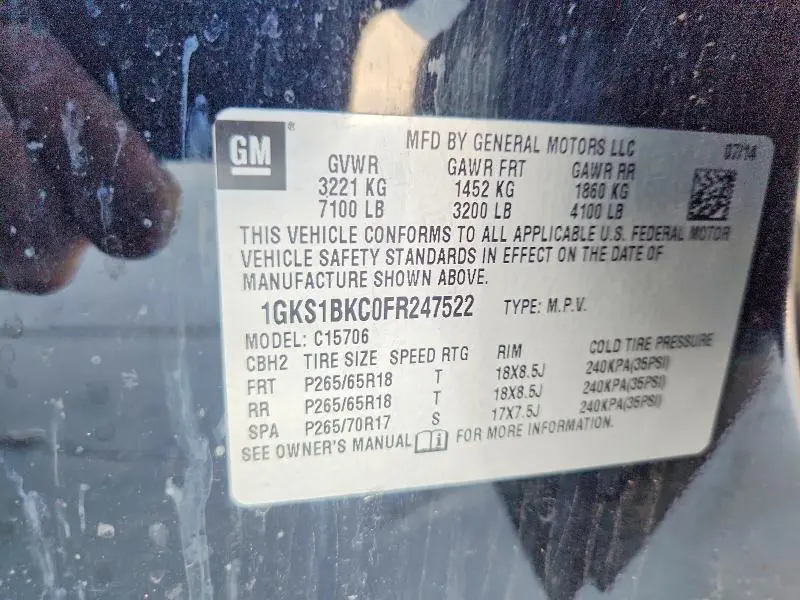 2015 GMC YUKON SLT  