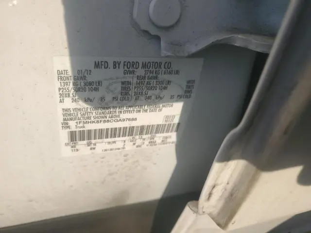 2012 FORD EXPLORER LIMITED  