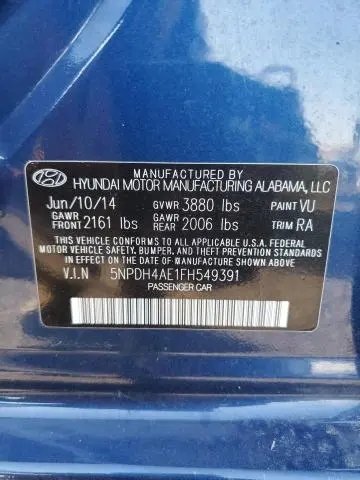 2015 HYUNDAI ELANTRA SE  