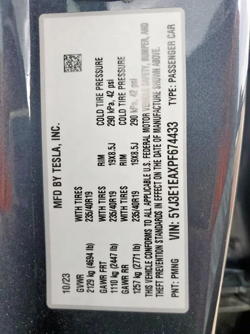 2023 TESLA MODEL 3   