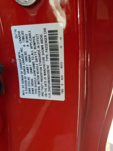 2016 HONDA CIVIC LX  